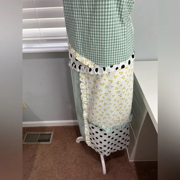 English Factory Green and White Patchwork Maxi Dress - Picture 3 of 8